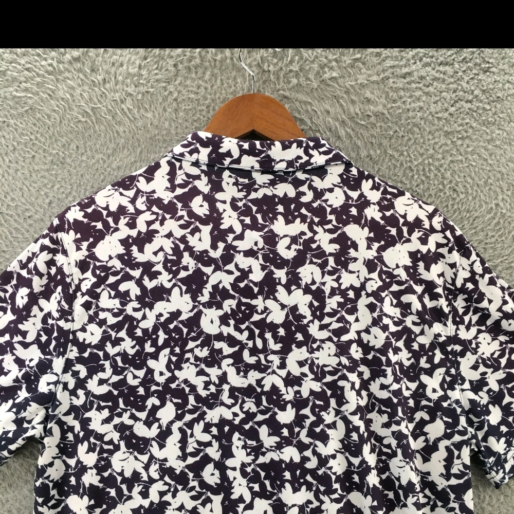 Michael Kors Mens Blue/Purple and White Floral Shirt Size Large - Picture 7 of 9